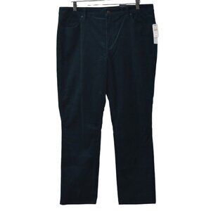 Talbots Corduroy Jeans Womens 16P Flawless High Waist Straight Leg Slimming Blue